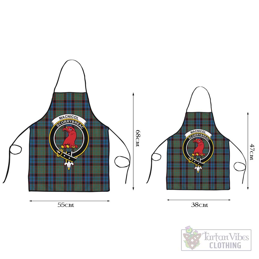 MacNicol Hunting Tartan Apron with Family Crest Black L 55x68 cm - Tartan Vibes Clothing