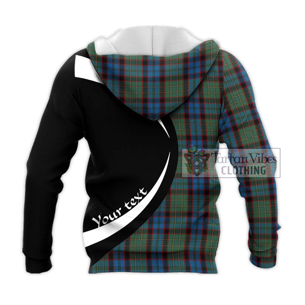 MacNicol Hunting Tartan Knitted Hoodie with Family Crest Circle Style - Tartan Vibes Clothing