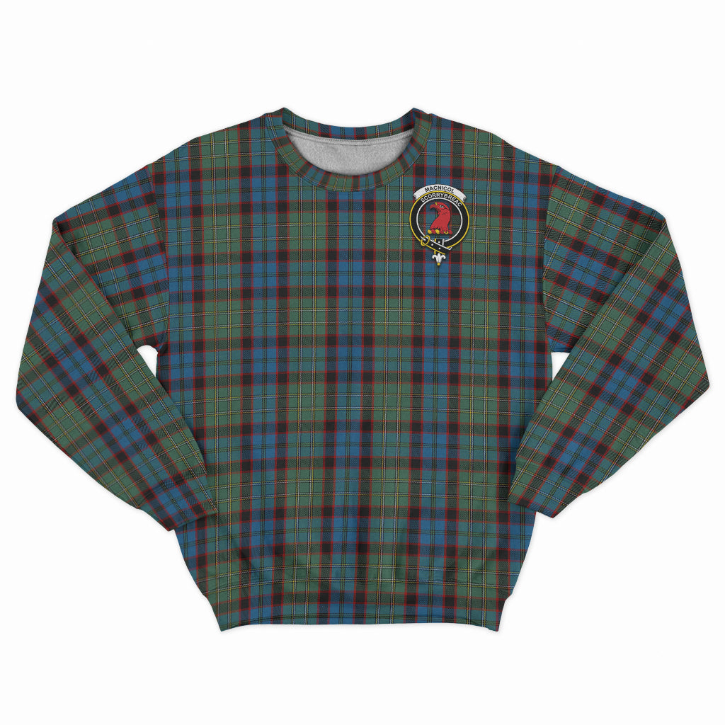 MacNicol Hunting Tartan Sweatshirt with Family Crest - Tartan Vibes Clothing