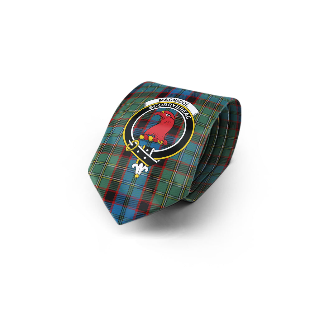 MacNicol Hunting Tartan Classic Necktie with Family Crest - Tartan Vibes Clothing