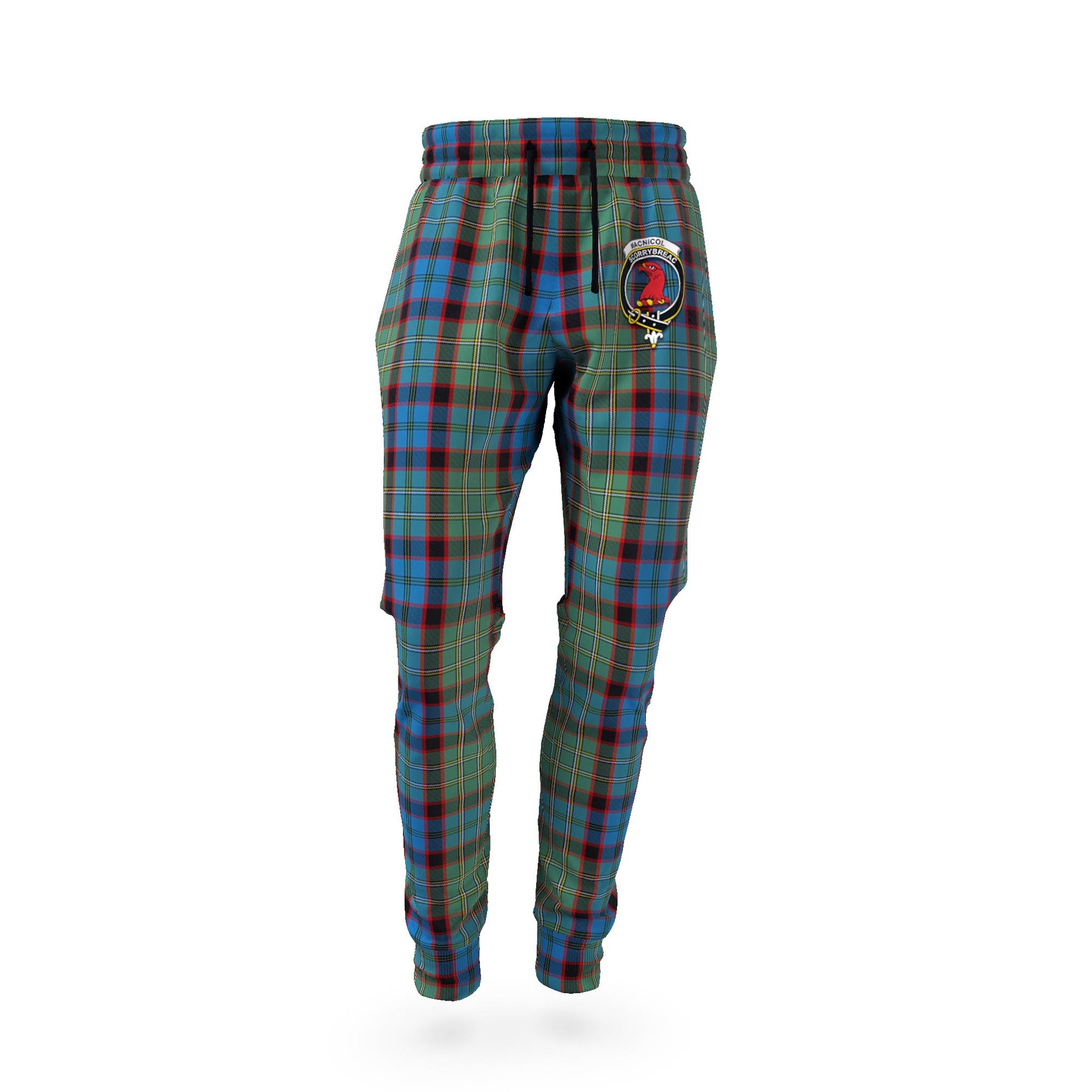 MacNicol Hunting Tartan Joggers Pants with Family Crest - Tartan Vibes Clothing