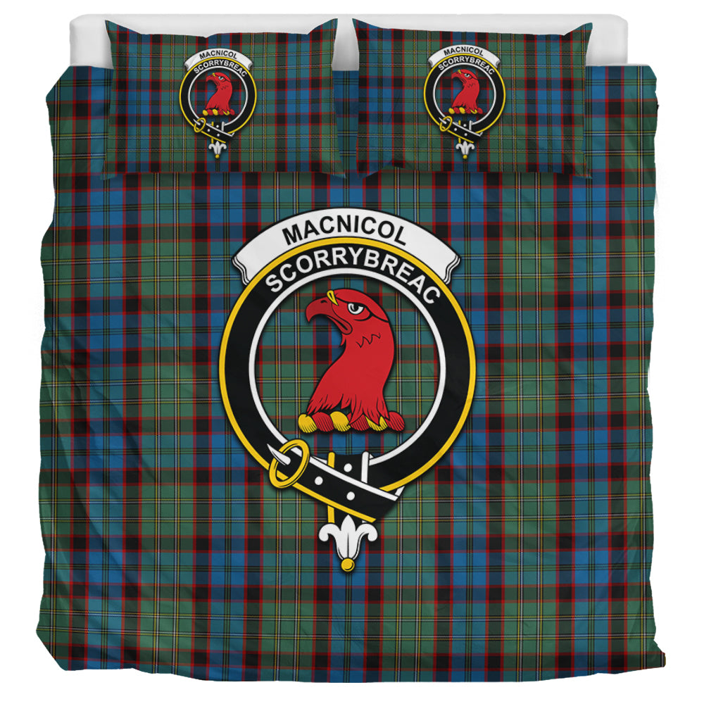 MacNicol Hunting Tartan Bedding Set with Family Crest UK Bedding Set UK Super King 104*94 inch - Tartan Vibes Clothing