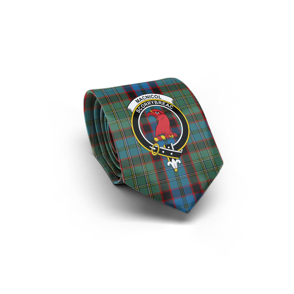 MacNicol Hunting Tartan Classic Necktie with Family Crest - Tartan Vibes Clothing