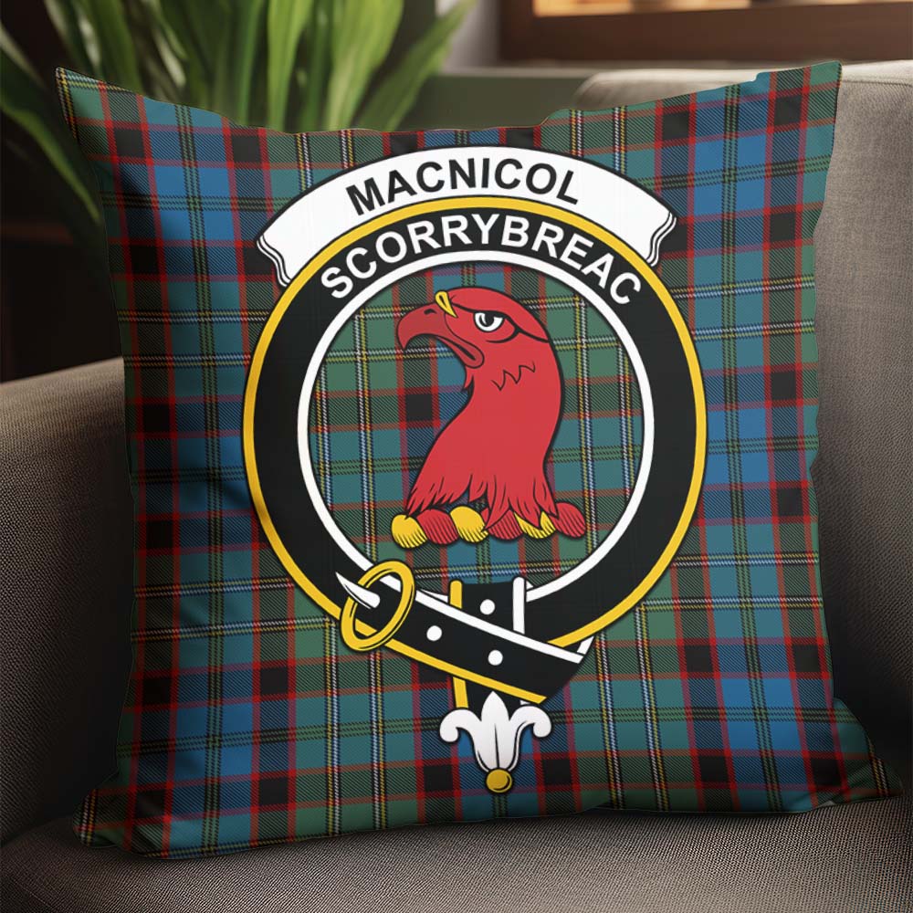 MacNicol Hunting Tartan Pillow Cover with Family Crest - Tartanvibesclothing