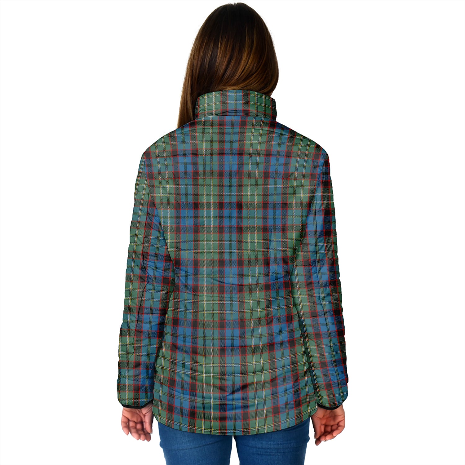 MacNicol Hunting Tartan Padded Jacket with Family Crest - Tartan Vibes Clothing