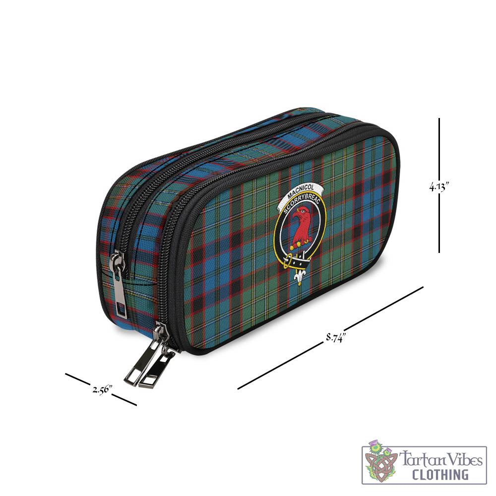 Tartan Vibes Clothing MacNicol Hunting Tartan Pen and Pencil Case with Family Crest