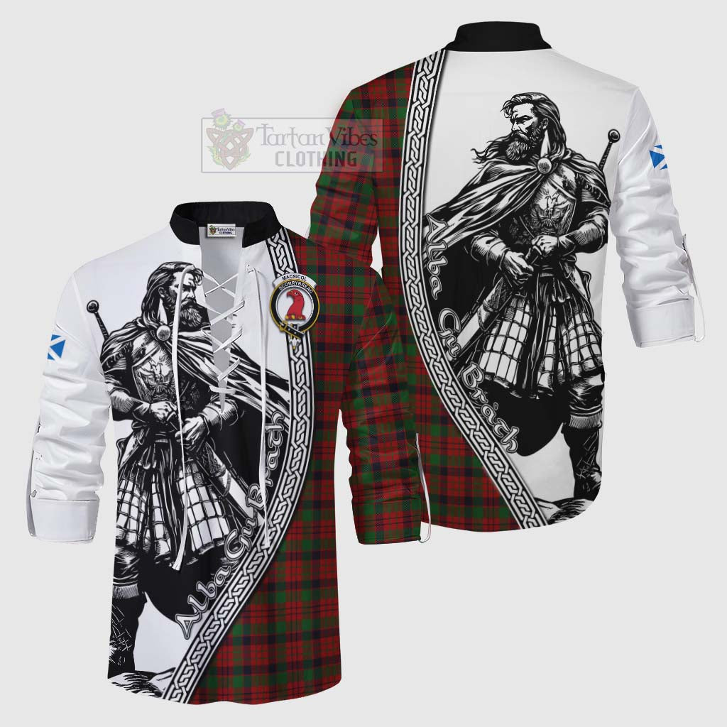 Tartan Vibes Clothing MacNicol (McNicol) Tartan Clan Crest Ghillie Kilt Shirt with Highlander Warrior Celtic Style