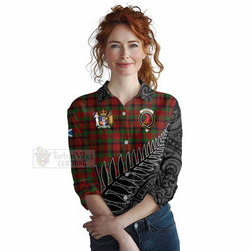 MacNicol (McNicol) Crest Tartan Women's Casual Shirt with New Zealand Silver Fern Half Style