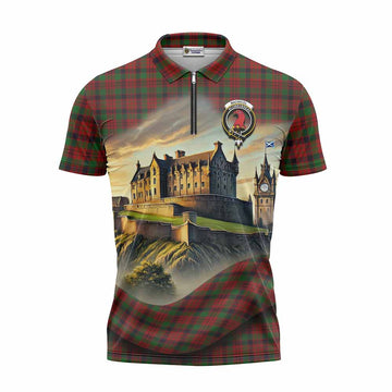 MacNicol (McNicol) Tartan Family Crest Zipper Polo Shirt with Scottish Ancient Castle Style Unisex - Tartan Vibes Clothing