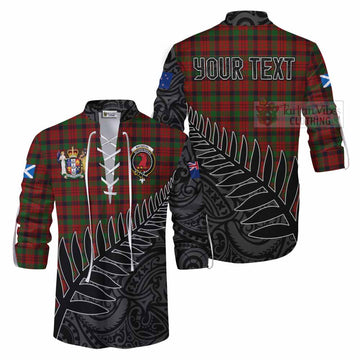 MacNicol (McNicol) Crest Tartan Ghillie Kilt Shirt with New Zealand Silver Fern Half Style