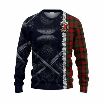 MacNicol (McNicol) Tartan Knitted Sweater with Family Crest Cross Sword Thistle Celtic Vibes