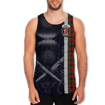 MacNicol (McNicol) Tartan Men's Tank Top with Family Crest Cross Sword Thistle Celtic Vibes