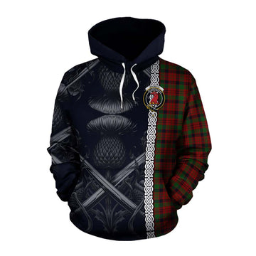 MacNicol (McNicol) Tartan Cotton Hoodie with Family Crest Cross Sword Thistle Celtic Vibes