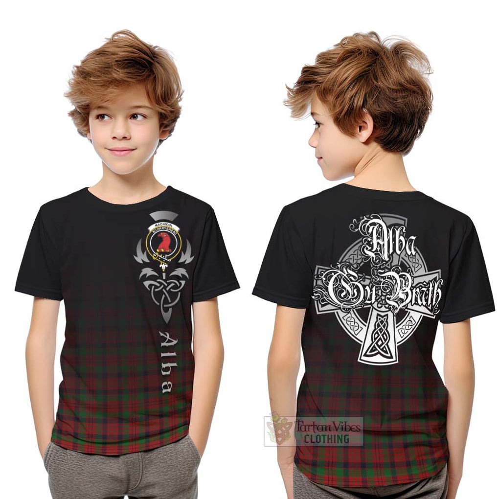 MacNicol (McNicol) Tartan Kid T-Shirt Featuring Alba Gu Brath Family Crest Celtic Inspired Youth XL Size14 - Tartan Vibes Clothing