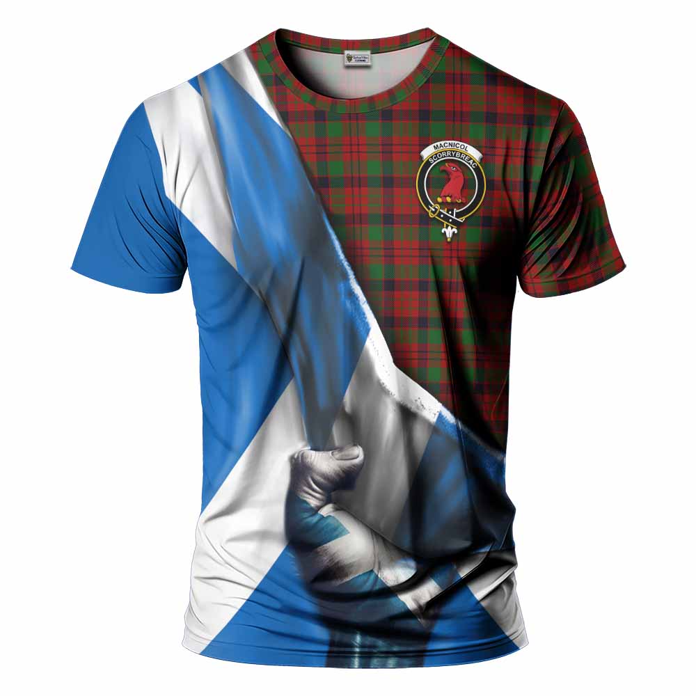 Tartan Vibes Clothing MacNicol (McNicol) Tartan T-Shirt with Family Crest Scotland Patriotic Style