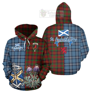 MacNicol (McNicol) Tartan Hoodie Happy St. Andrew's Day Half Tartan Style