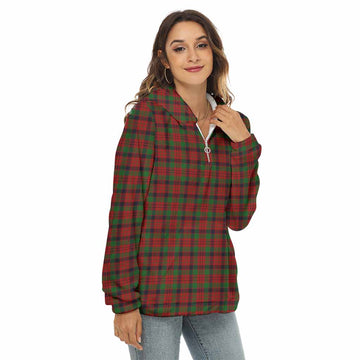 MacNicol (McNicol) Tartan Women's Borg Fleece Hoodie with Half Zip