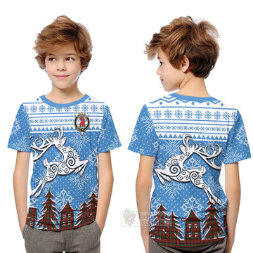 MacNicol (McNicol) Clan Christmas Kid T-Shirt Celtic Reindeer Style