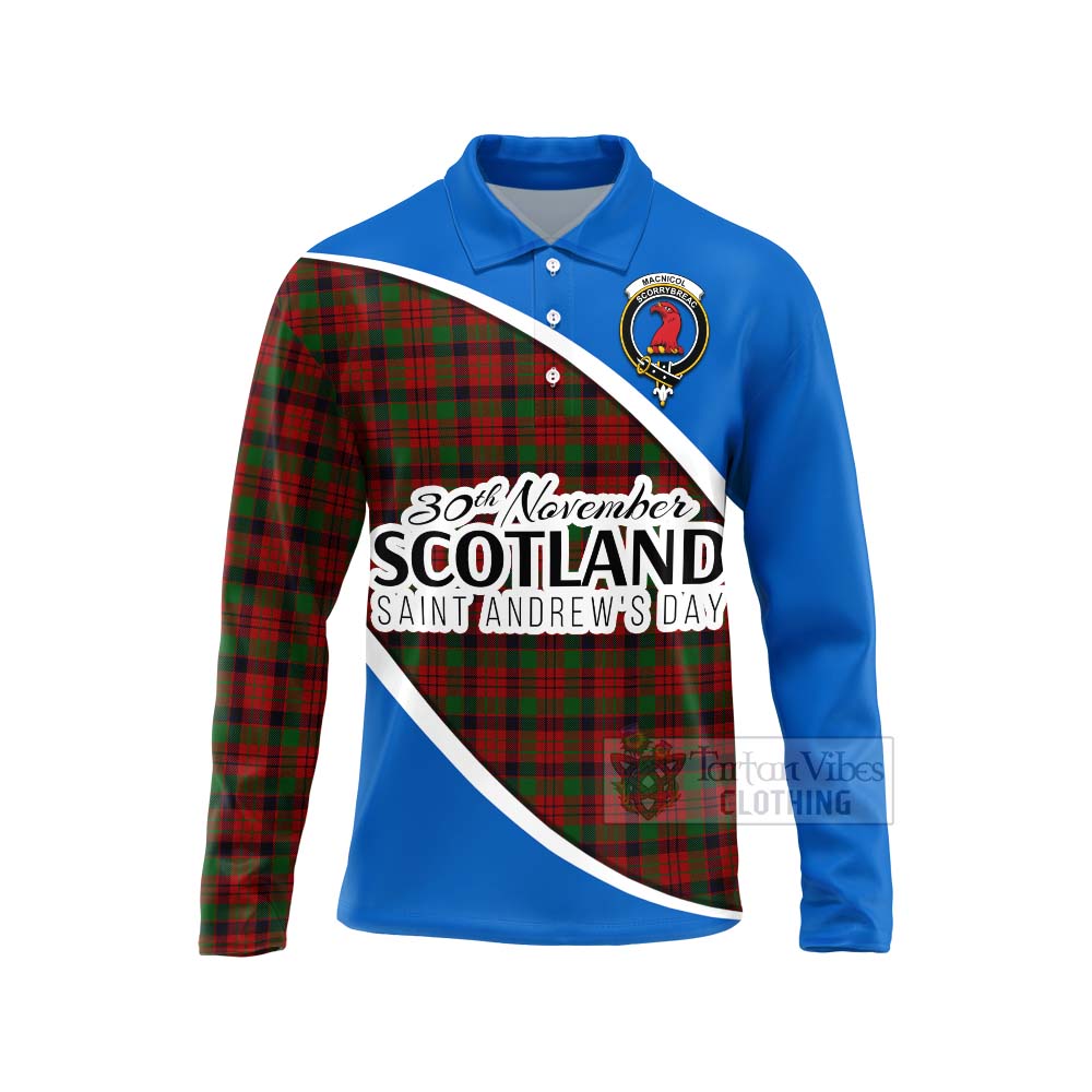 Tartan Vibes Clothing MacNicol (McNicol) Family Crest Tartan Long Sleeve Polo Shirt Celebrate Saint Andrew's Day in Style