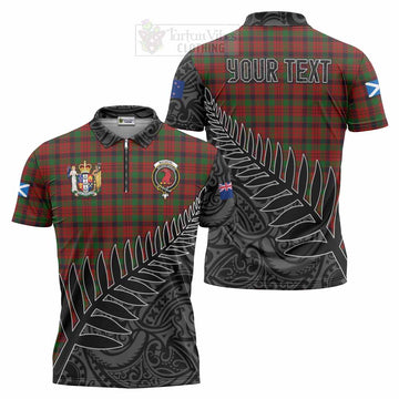 MacNicol (McNicol) Crest Tartan Zipper Polo Shirt with New Zealand Silver Fern Half Style