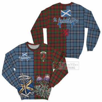 MacNicol (McNicol) Tartan Sweatshirt Happy St. Andrew's Day Half Tartan Style