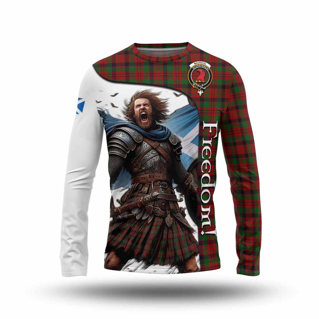 Tartan Vibes Clothing MacNicol (McNicol) Crest Tartan Long Sleeve T-Shirt Inspired by the Freedom of Scottish Warrior