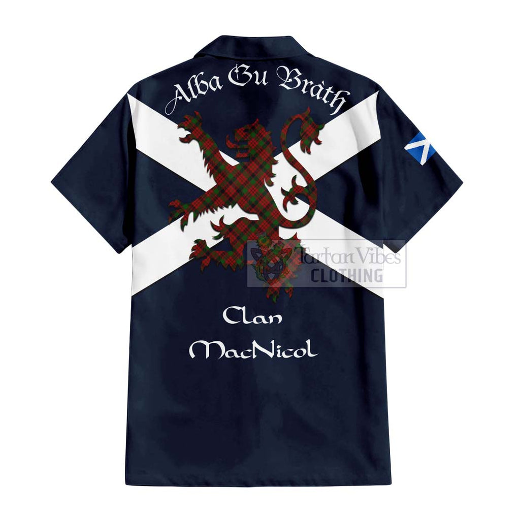 Tartan Vibes Clothing MacNicol (McNicol) Tartan Lion Rampant Short Sleeve Button Shirt – Proudly Display Your Heritage with Alba Gu Brath and Clan Name