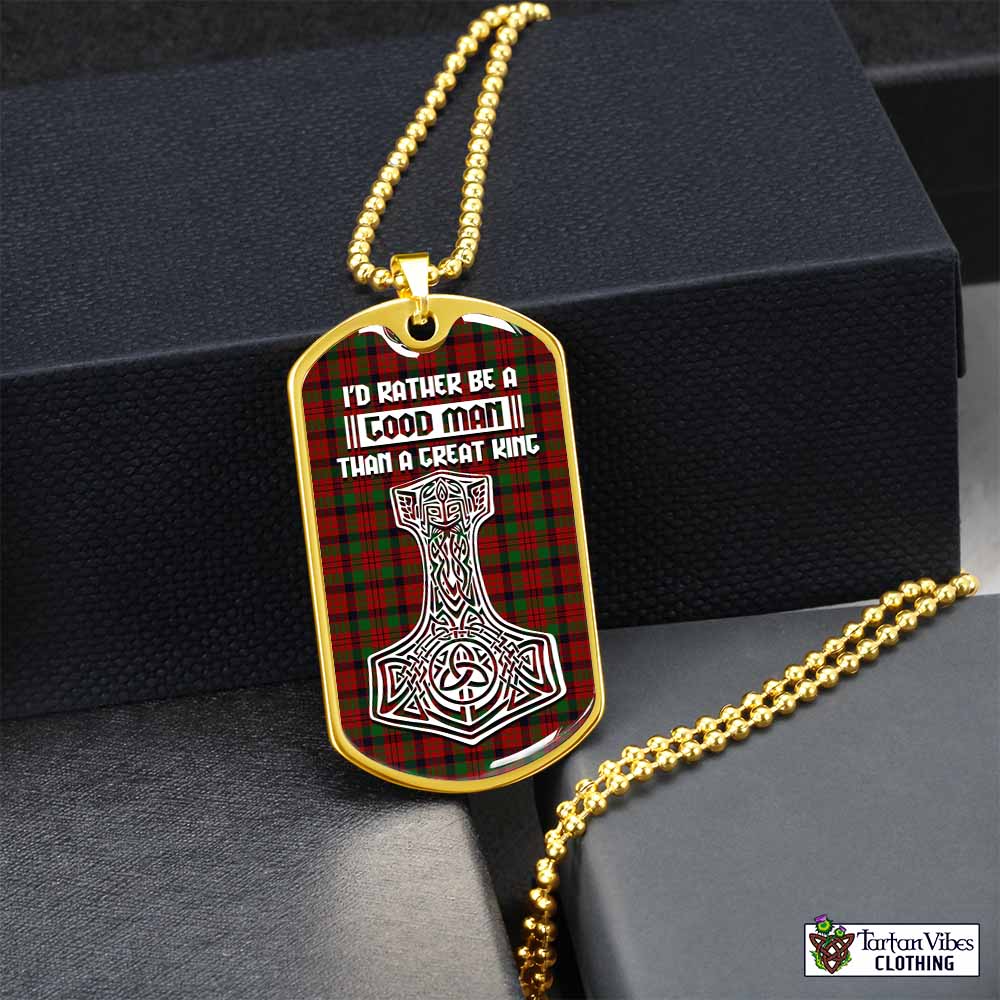 Tartan Vibes Clothing MacNicol (McNicol) Tartan Dog Tag Necklace Viking Mjolnir Style