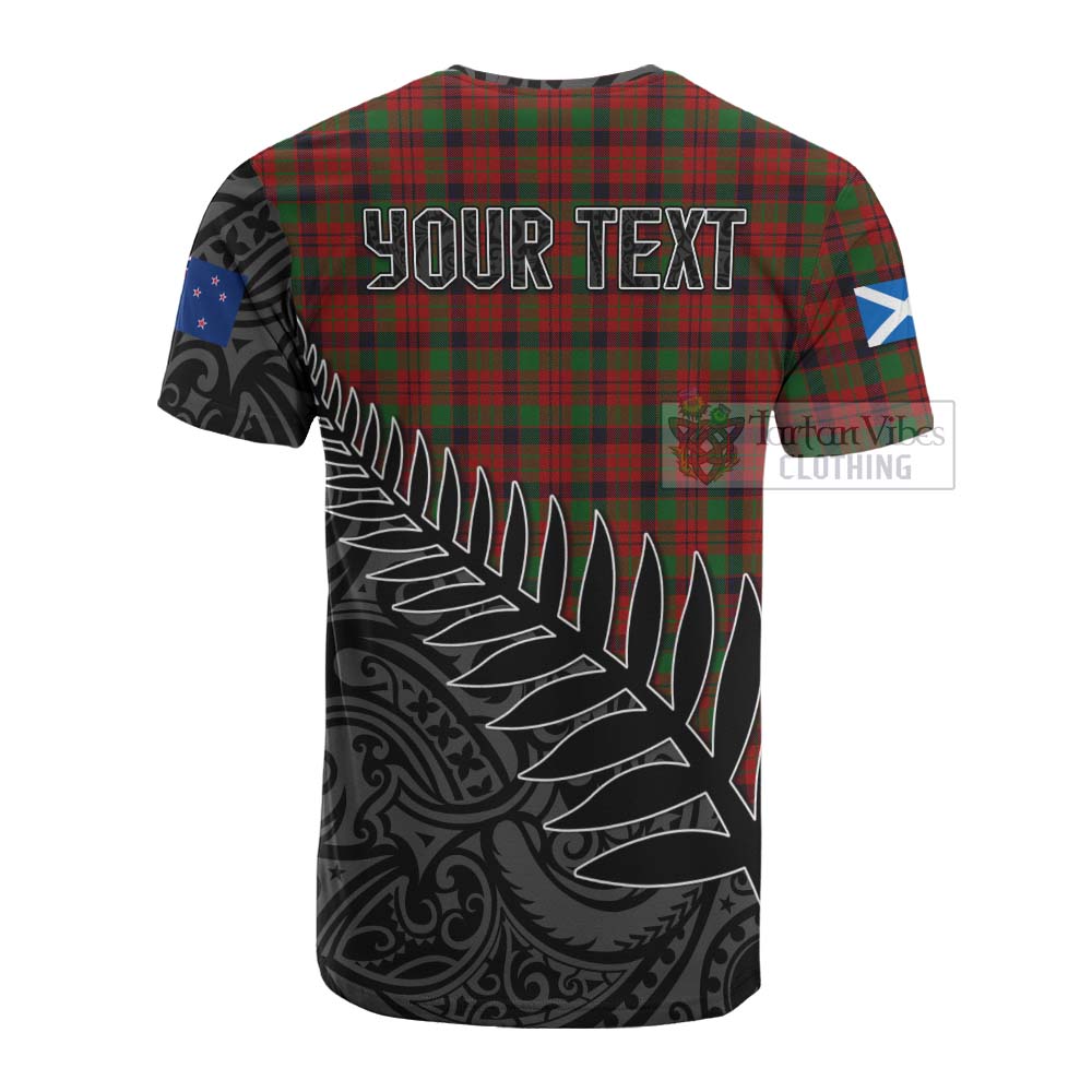 Tartan Vibes Clothing MacNicol (McNicol) Crest Tartan Cotton T-shirt with New Zealand Silver Fern Half Style