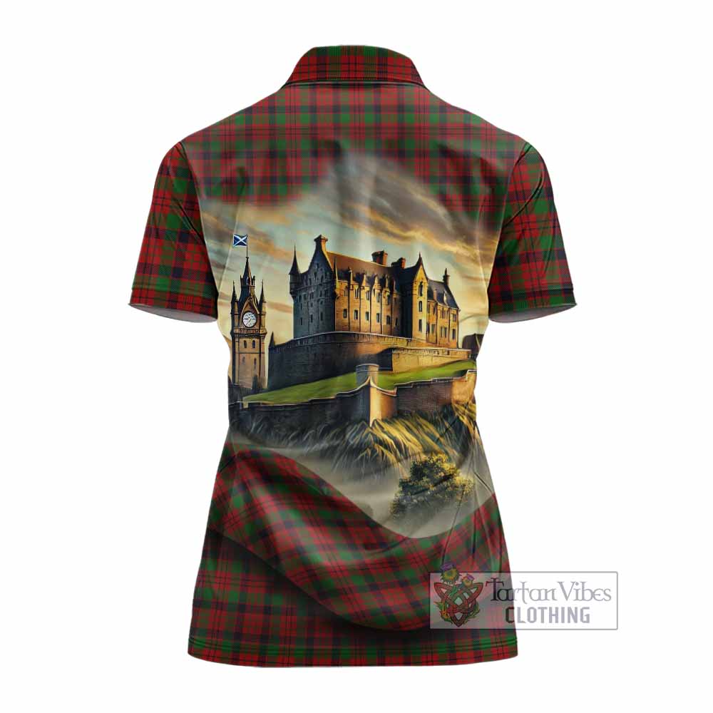 MacNicol (McNicol) Tartan Family Crest Women's Polo Shirt with Scottish Ancient Castle Style - Tartan Vibes Clothing
