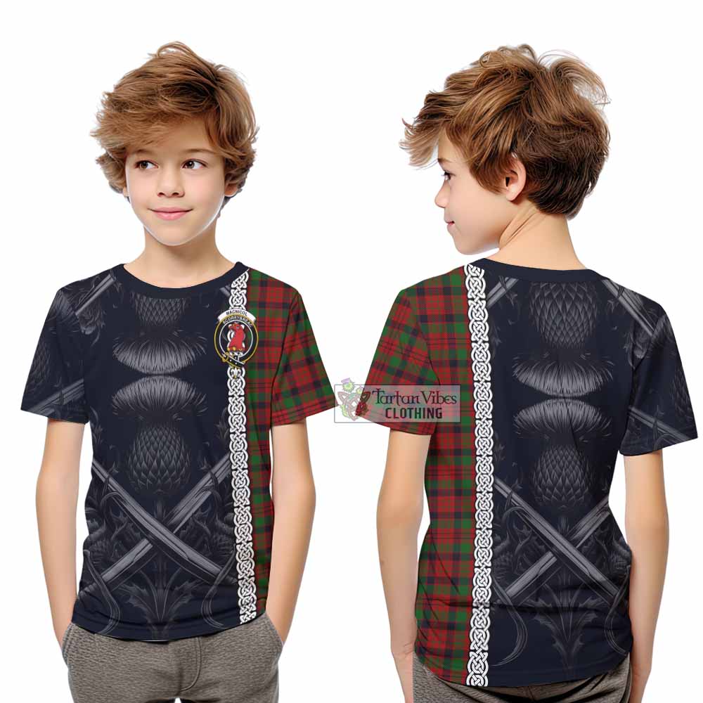 Tartan Vibes Clothing MacNicol (McNicol) Tartan Kid T-Shirt with Family Crest Cross Sword Thistle Celtic Vibes