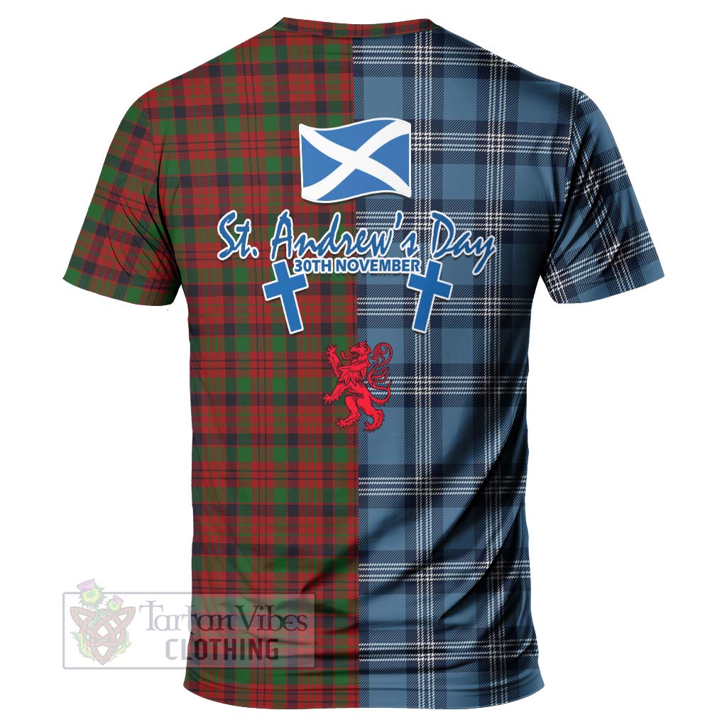 Tartan Vibes Clothing MacNicol (McNicol) Tartan T-Shirt Happy St. Andrew's Day Half Tartan Style