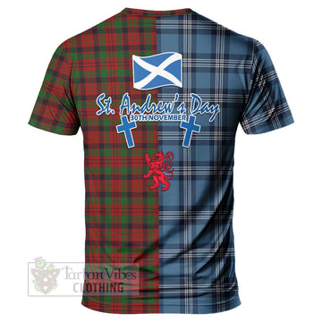 MacNicol (McNicol) Tartan T-Shirt Happy St. Andrew's Day Half Tartan Style