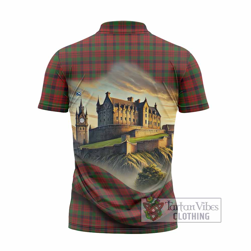 MacNicol (McNicol) Tartan Family Crest Zipper Polo Shirt with Scottish Ancient Castle Style - Tartan Vibes Clothing