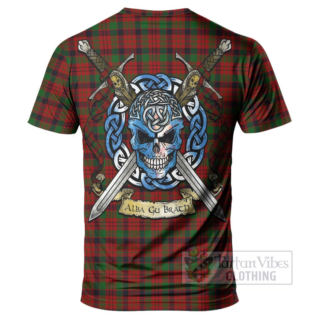 Tartan Vibes Clothing MacNicol (McNicol) Tartan T-Shirt with Family Crest Celtic Skull Style