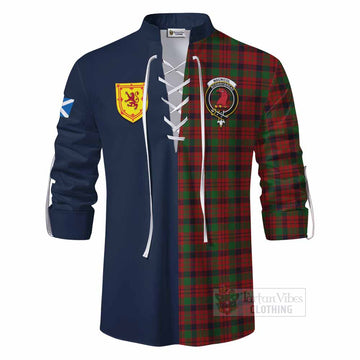 MacNicol (McNicol) Tartan Ghillie Kilt Shirt Alba with Scottish Lion Royal Arm Half Style