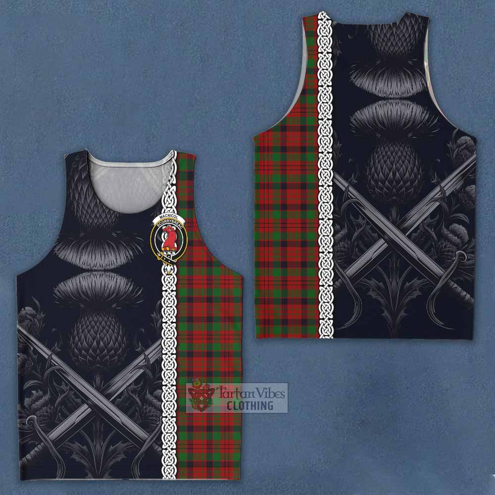 MacNicol (McNicol) Tartan Men's Tank Top with Family Crest Cross Sword Thistle Celtic Vibes - Tartan Vibes Clothing