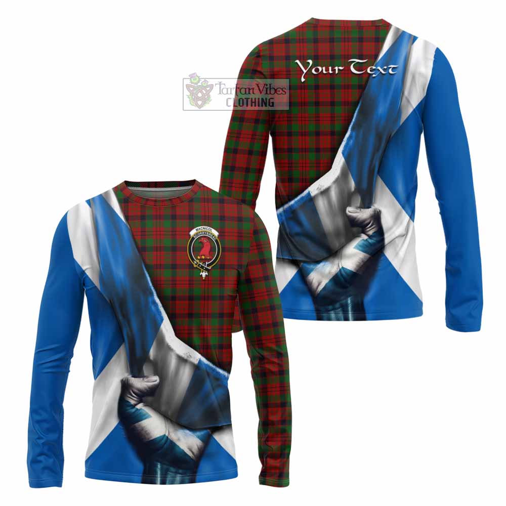 Tartan Vibes Clothing MacNicol (McNicol) Tartan Long Sleeve T-Shirt with Family Crest Scotland Patriotic Style