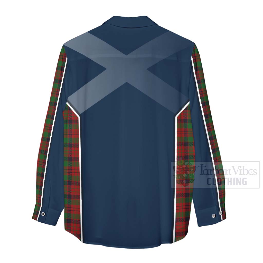 Tartan Vibes Clothing MacNicol (McNicol) Tartan Women's Casual Shirt with Family Crest and Scottish Thistle Vibes Sport Style