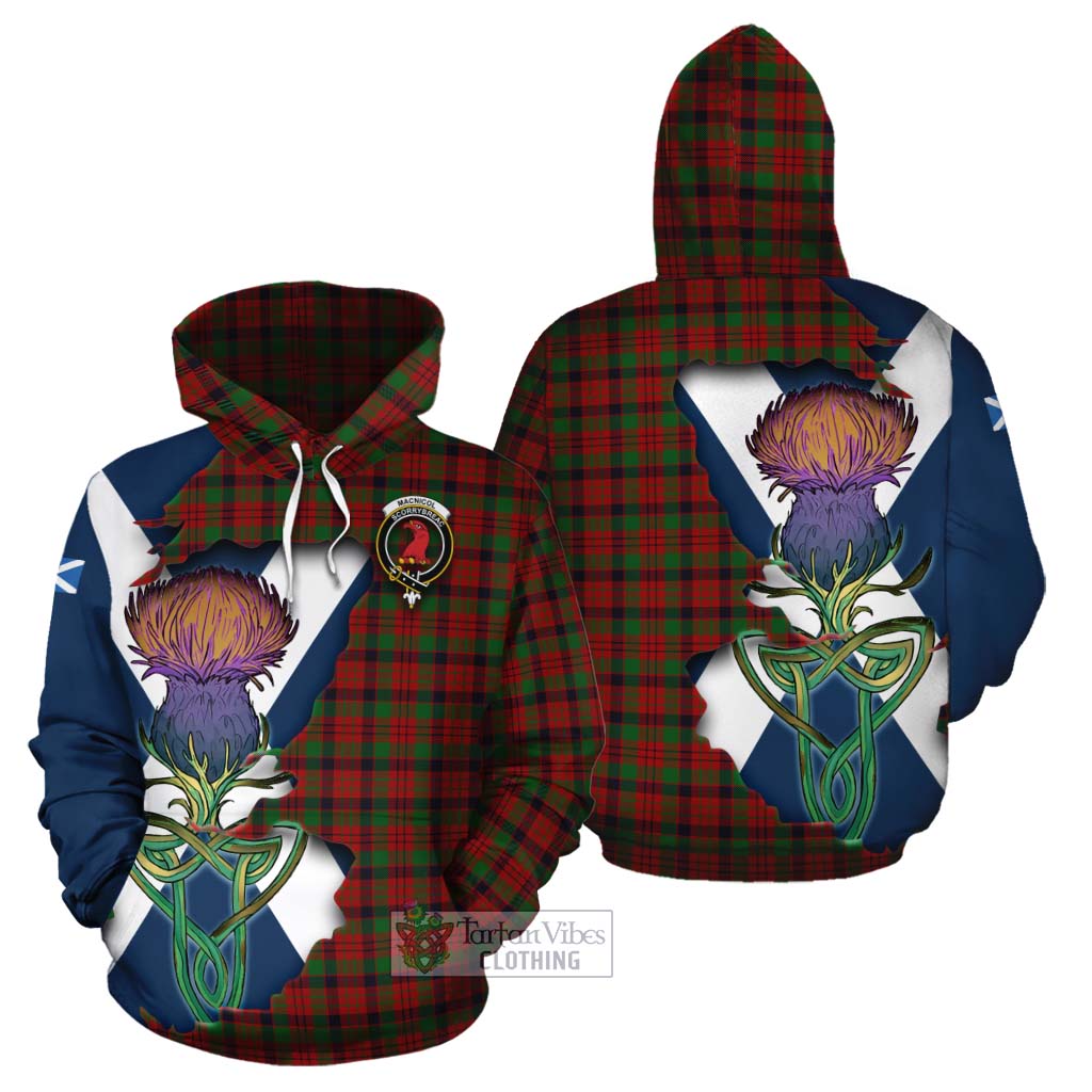 MacNicol (McNicol) Tartan Family Crest Cotton Hoodie Scottish Thistle Celtic Inspired - Tartan Vibes Clothing