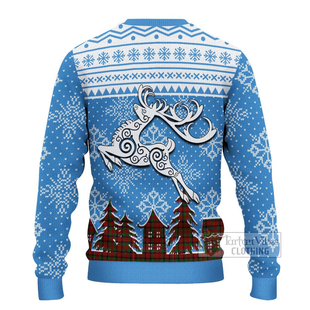 Tartan Vibes Clothing MacNicol (McNicol) Clan Christmas Ugly Sweater with Tartan and Celtic Raindeer Style