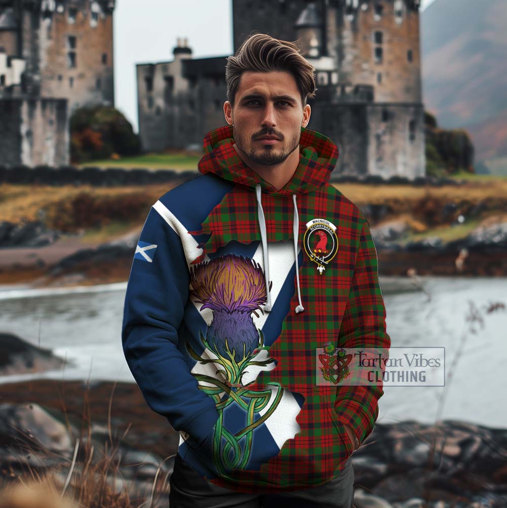 MacNicol (McNicol) Tartan Family Crest Cotton Hoodie Scottish Thistle Celtic Inspired - Tartan Vibes Clothing