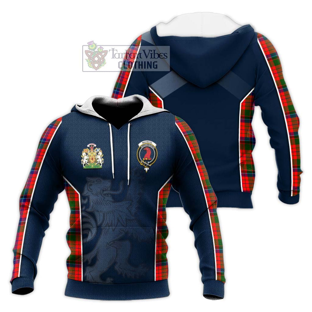 MacNicol of Scorrybreac Tartan Knitted Hoodie with Family Crest and Lion Rampant Vibes Sport Style Unisex Knitted Pullover Hoodie - Tartan Vibes Clothing