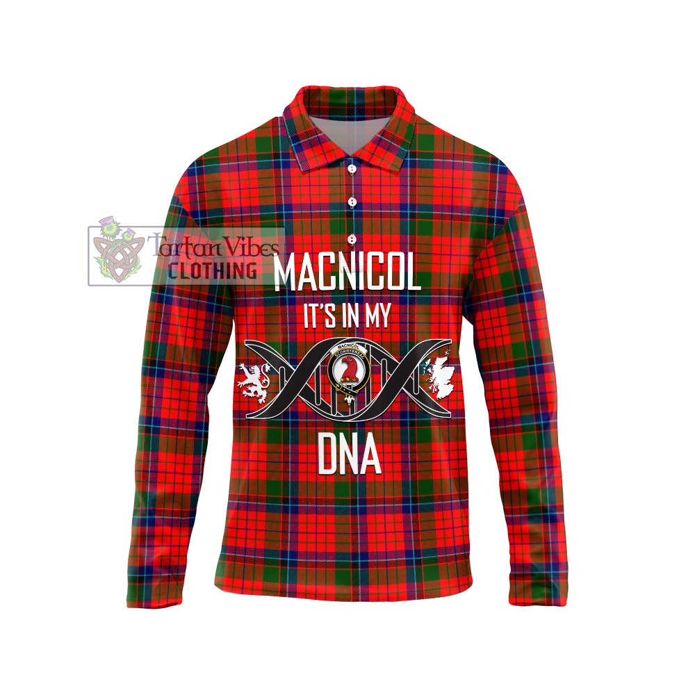 MacNicol of Scorrybreac Tartan Long Sleeve Polo Shirt with Family Crest DNA In Me Style Unisex - Tartanvibesclothing Shop