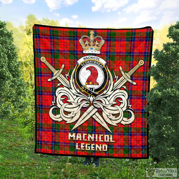 MacNicol of Scorrybreac Tartan Quilt with Clan Crest and the Golden Sword of Courageous Legacy