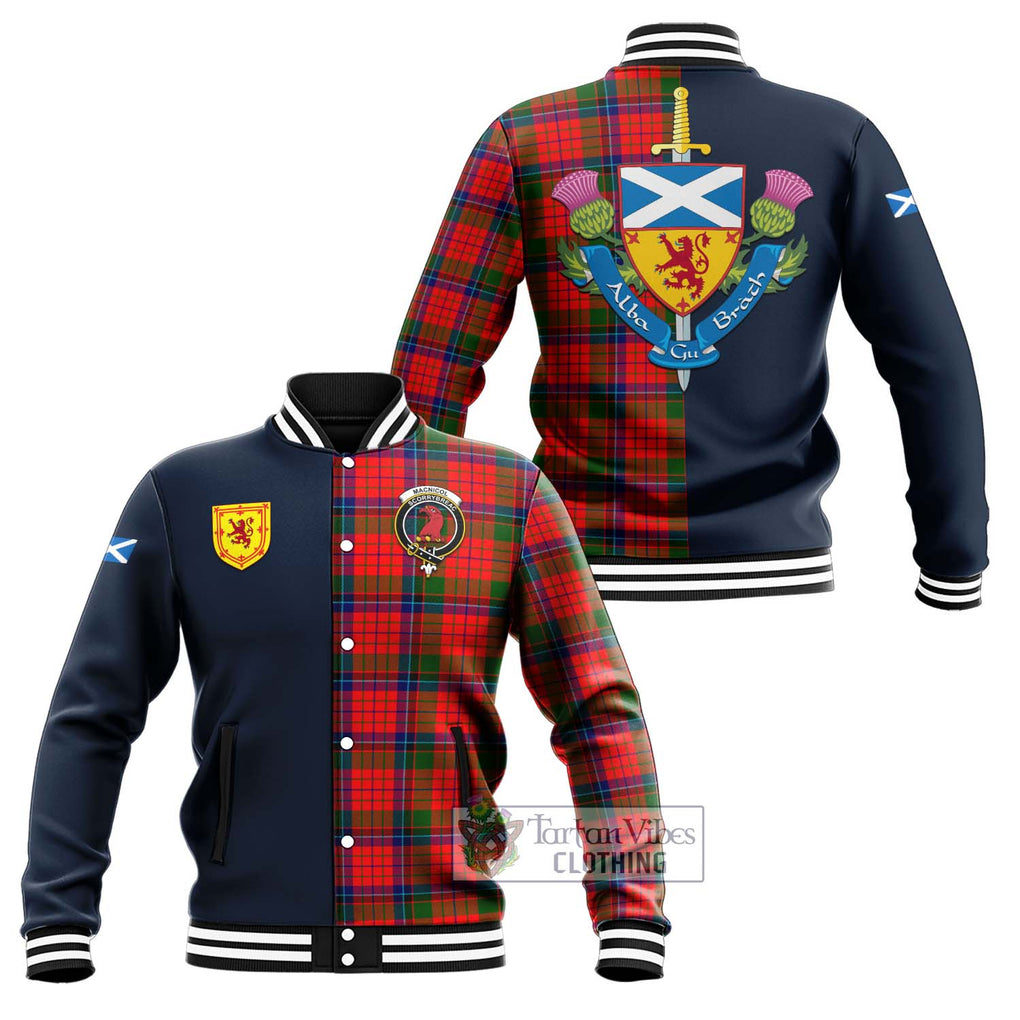 Tartan Vibes Clothing MacNicol of Scorrybreac Tartan Baseball Jacket with Scottish Lion Royal Arm Half Style