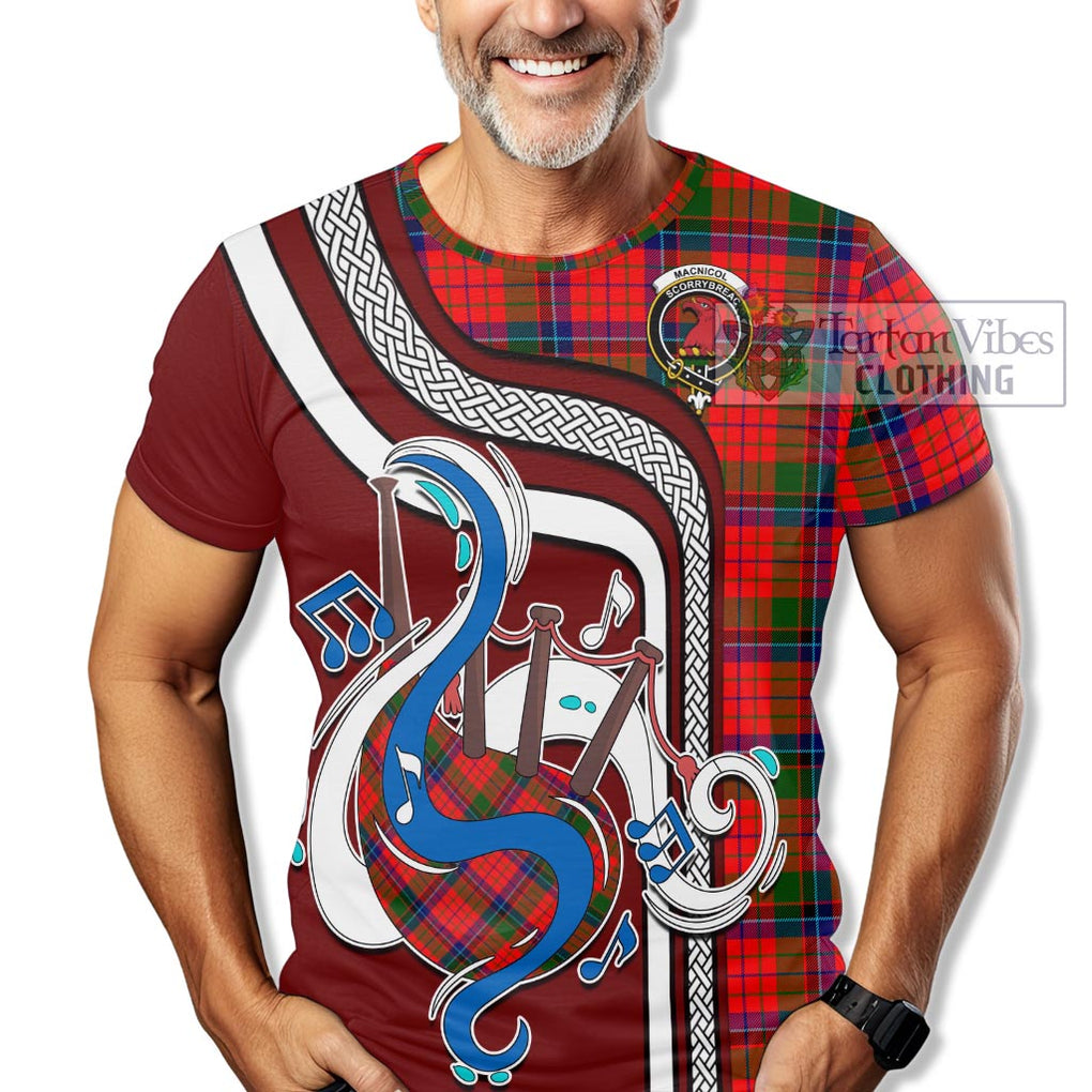 MacNicol of Scorrybreac Tartan T-Shirt with Epic Bagpipe Style Kid's Shirt - Tartanvibesclothing Shop