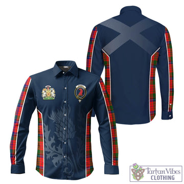 MacNicol of Scorrybreac Tartan Long Sleeve Button Up Shirt with Family Crest and Scottish Thistle Vibes Sport Style