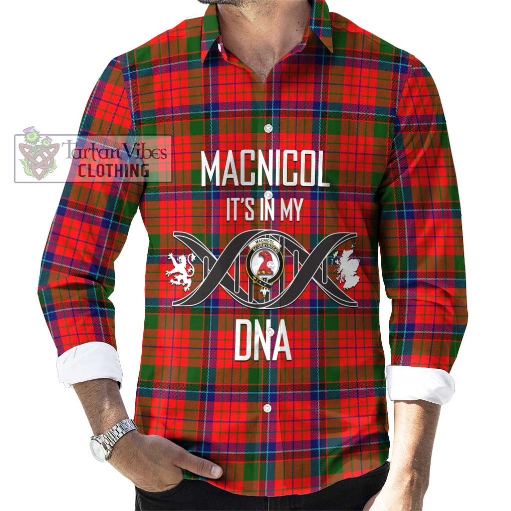 MacNicol of Scorrybreac Tartan Long Sleeve Button Shirt with Family Crest DNA In Me Style Men's Shirt S - Tartanvibesclothing Shop