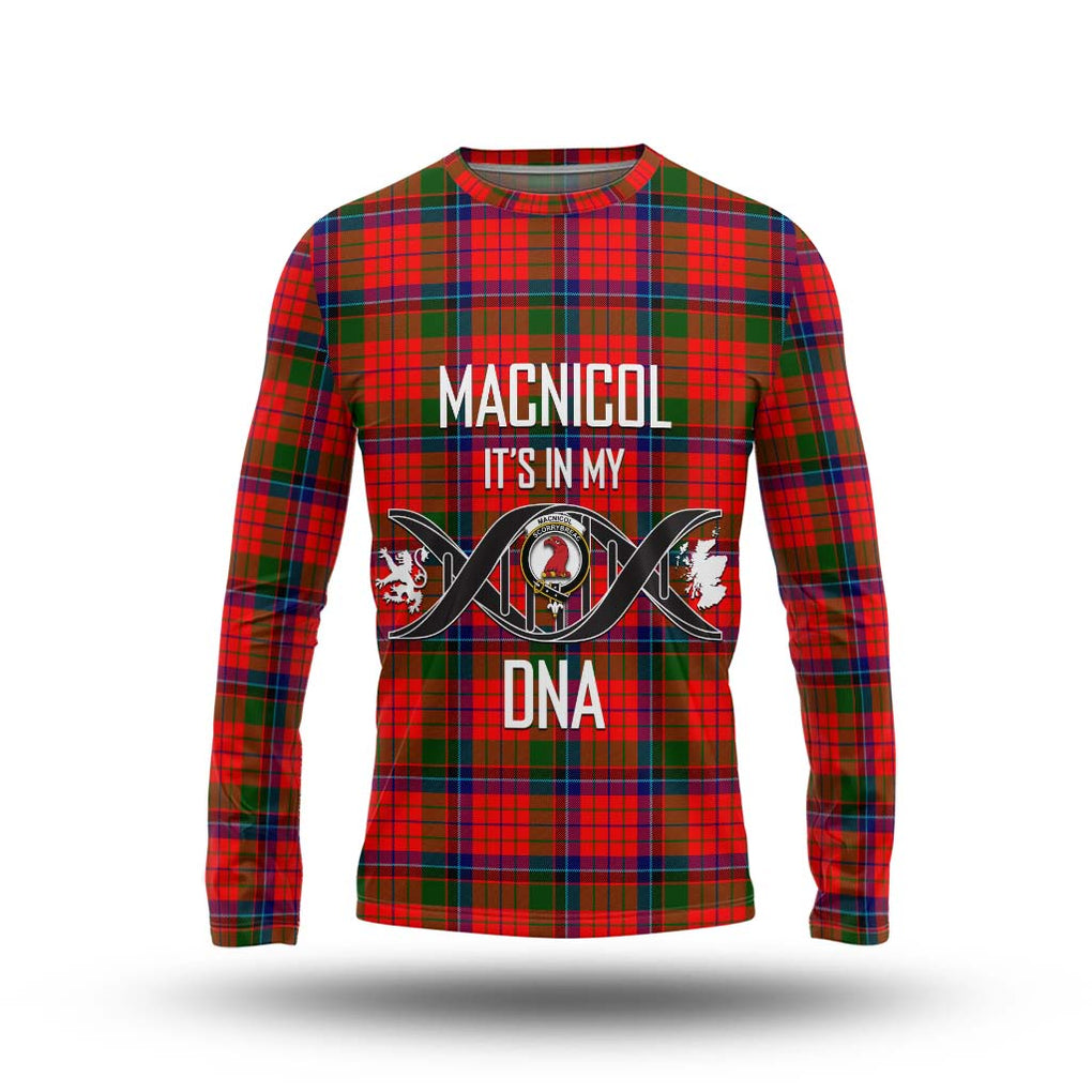 MacNicol of Scorrybreac Tartan Long Sleeve T-Shirt with Family Crest DNA In Me Style Unisex - Tartanvibesclothing Shop